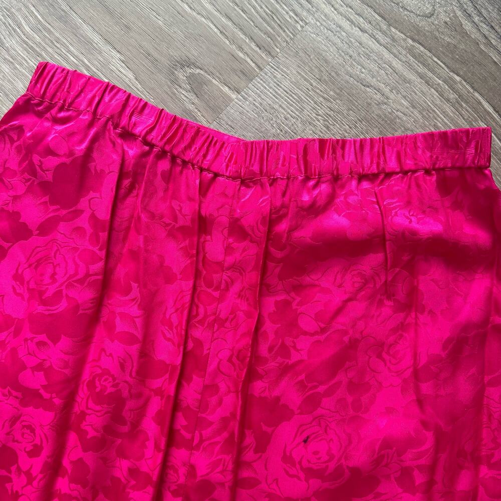 Spenser Jeremy Petites Vintage 90's Bright Pink Silk Skirt Size 10 - Picture 6 of 9